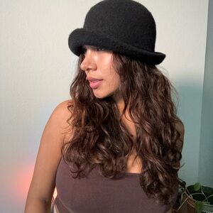 Elegant Black Wool blend Hat